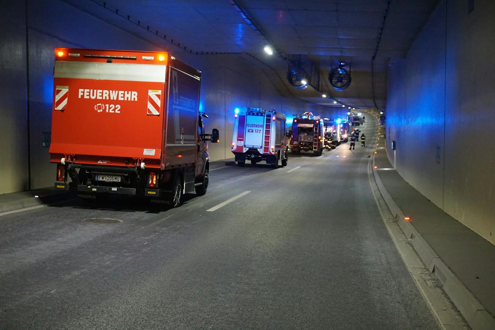 Im Einsatz standen die drei Tunnelfeuerwehren Unzmarkt, Scheifling und St. Georgen ob Judenburg mit 7 Fahrzeugen und 42 Kräften.