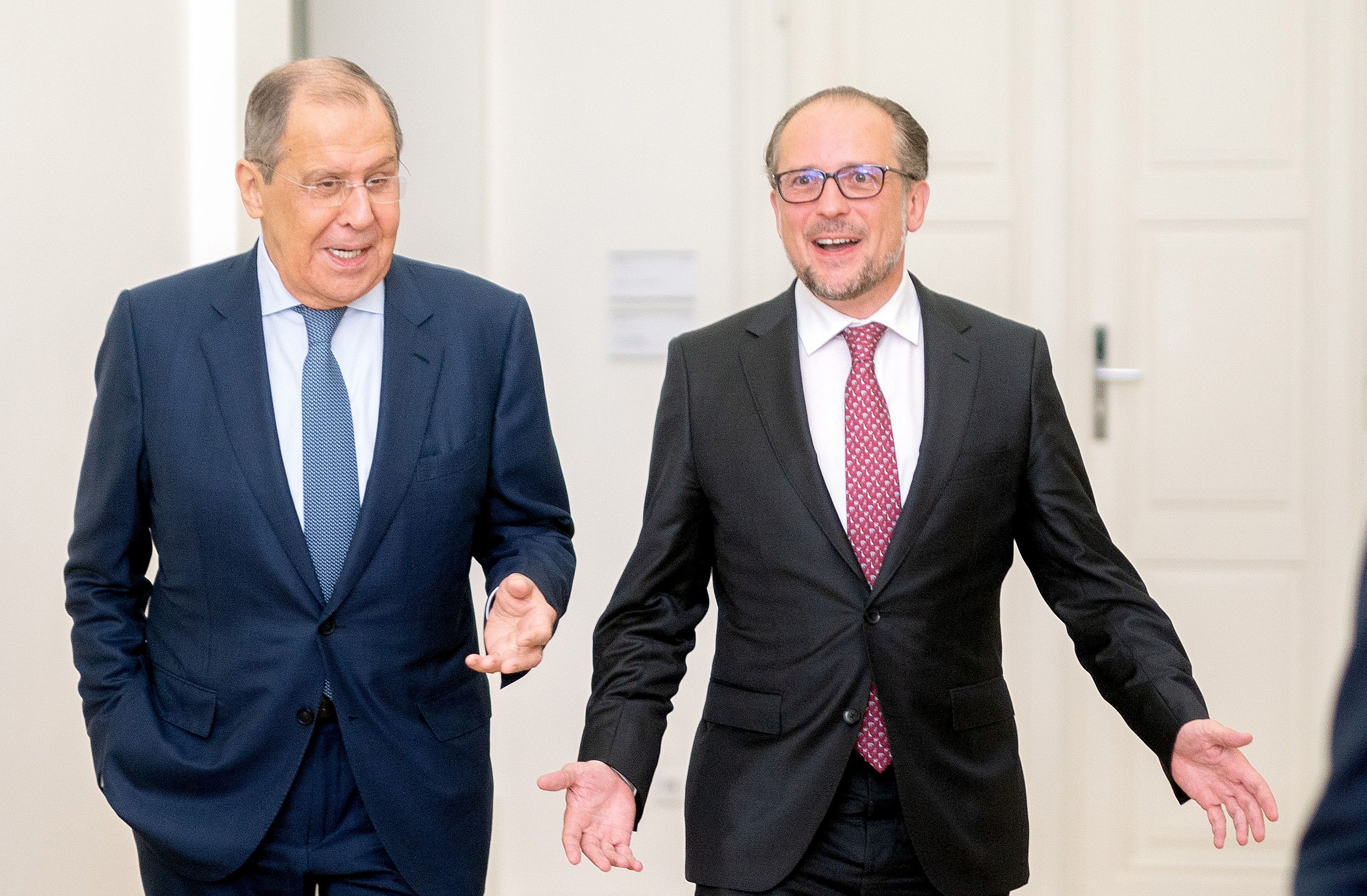 Außenminister der Russischen Föderation, Sergej Lawrow und Außenminister Alexander Schallenberg am 25. August 2021.