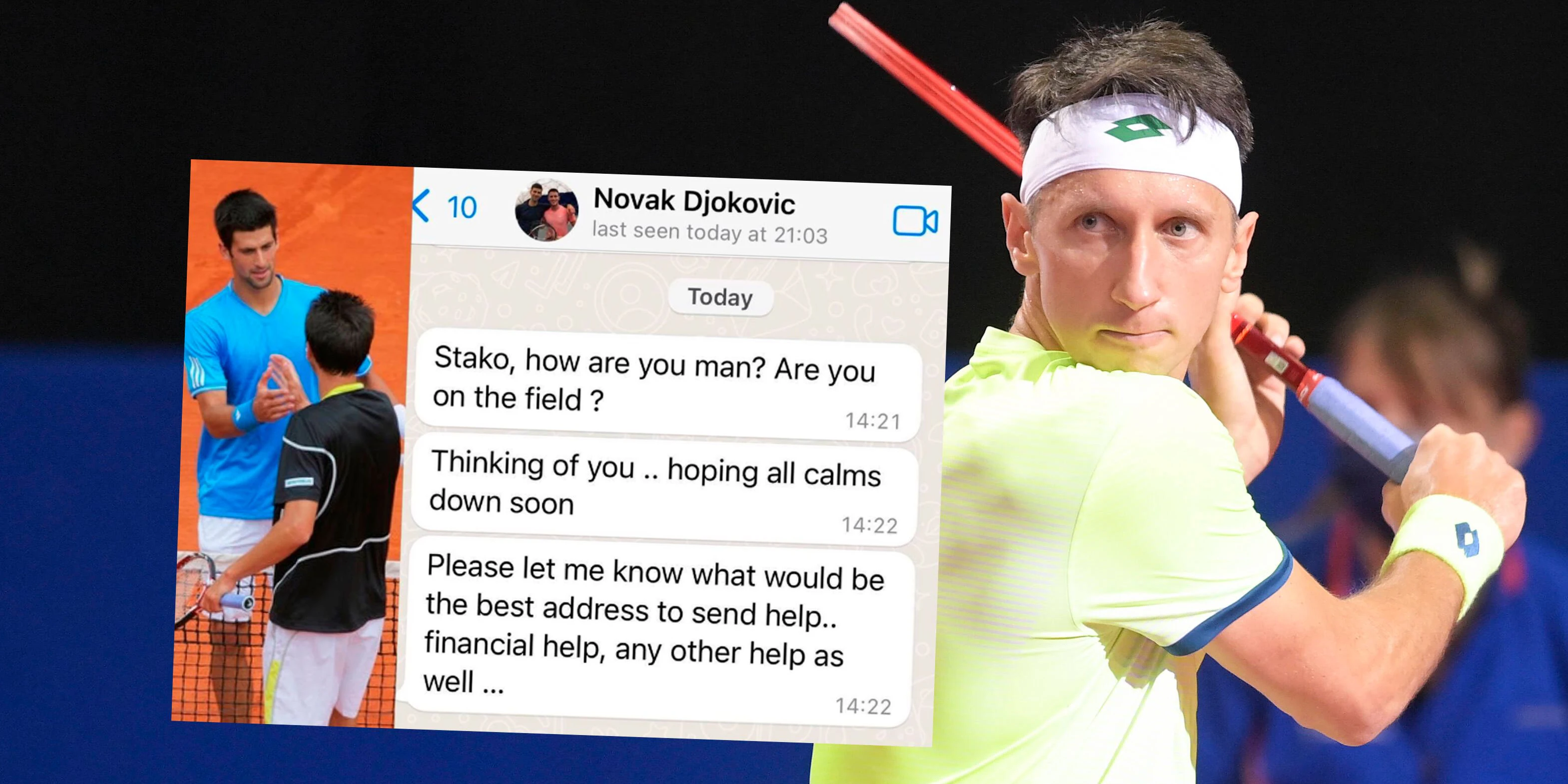 Sergiy Stakhovsky zog in den Krieg, Novak Djokovic macht sich Sorgen.