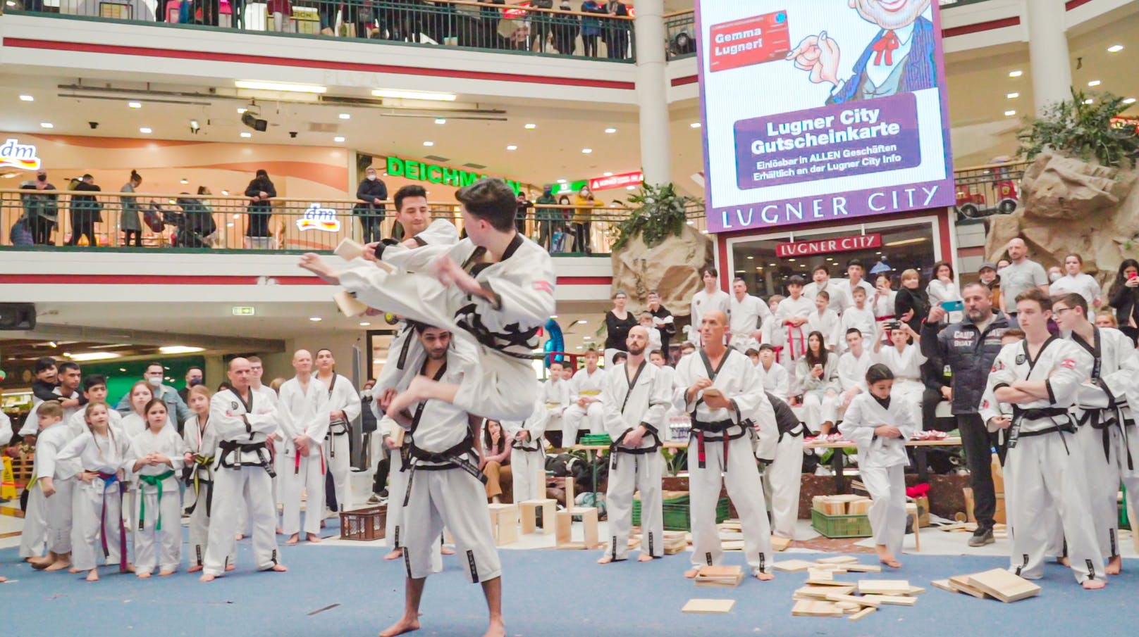 Beim Taekwondo-Turnier in der Wiener Lugner City übten sich junge Sportler in der Kampfkunst.