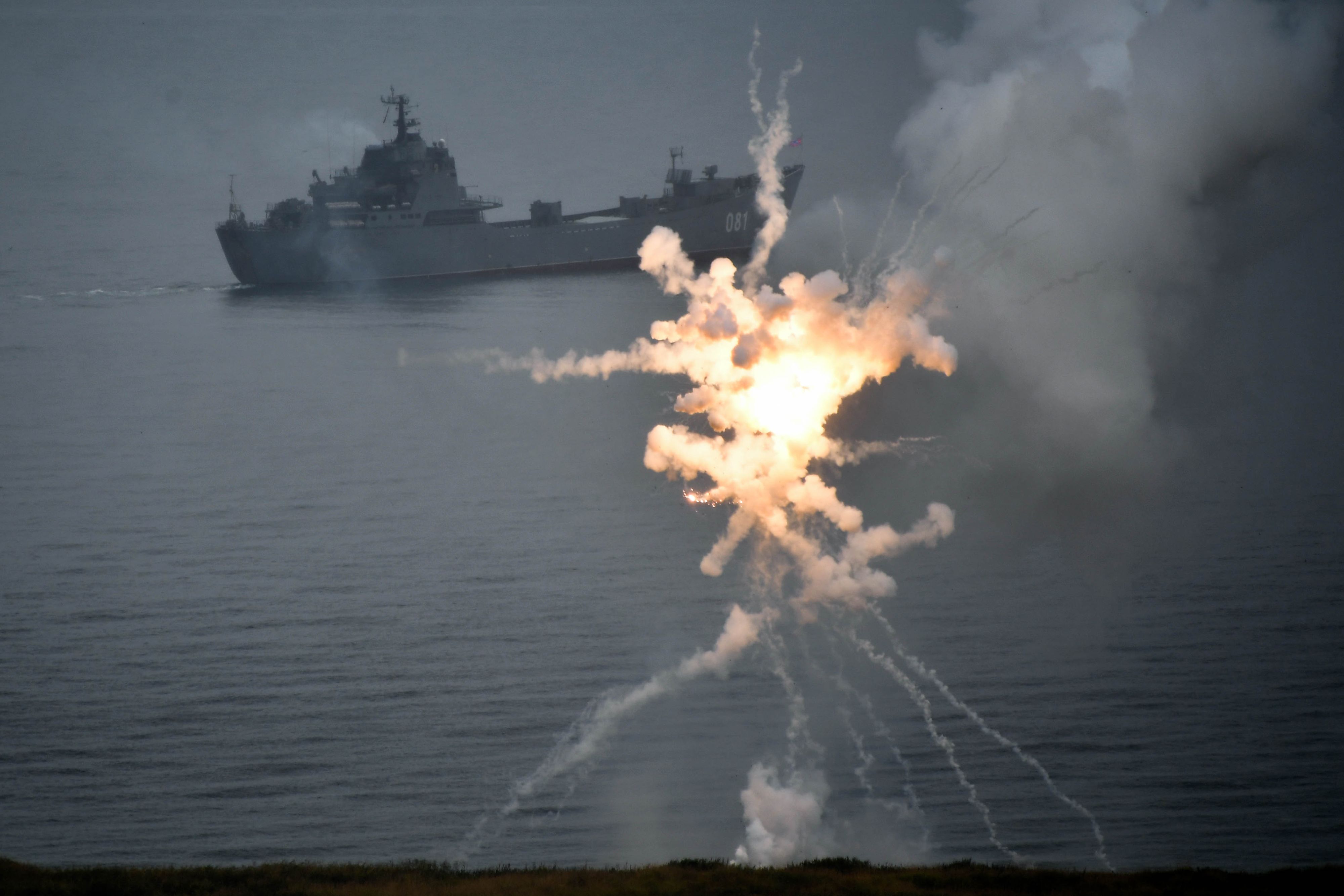 Die russische Kriegsflotte bei einer Militärübung im Oktober 2021. (Symbolbild)