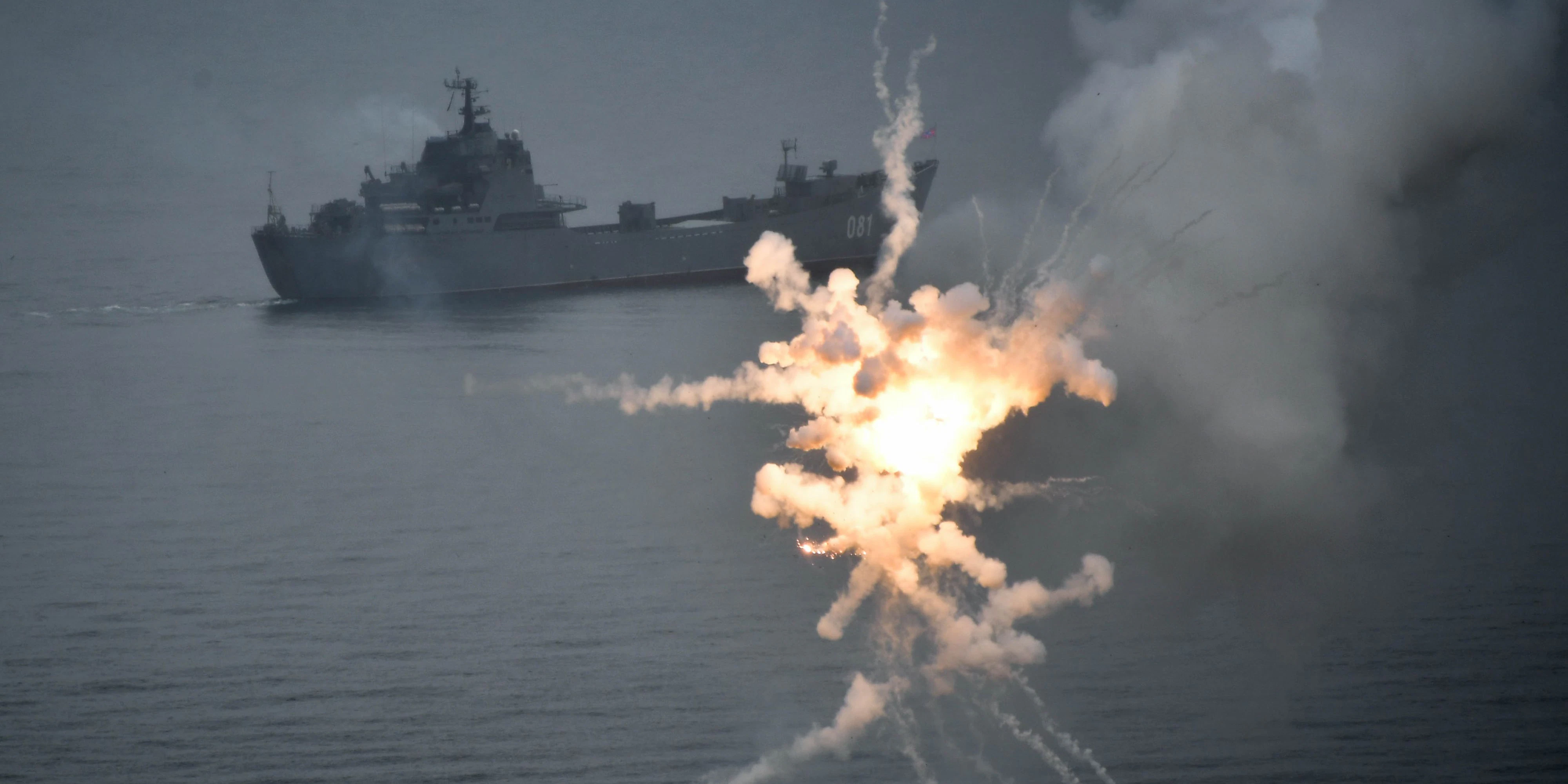 Die russische Kriegsflotte bei einer Militärübung im Oktober 2021. (Symbolbild)