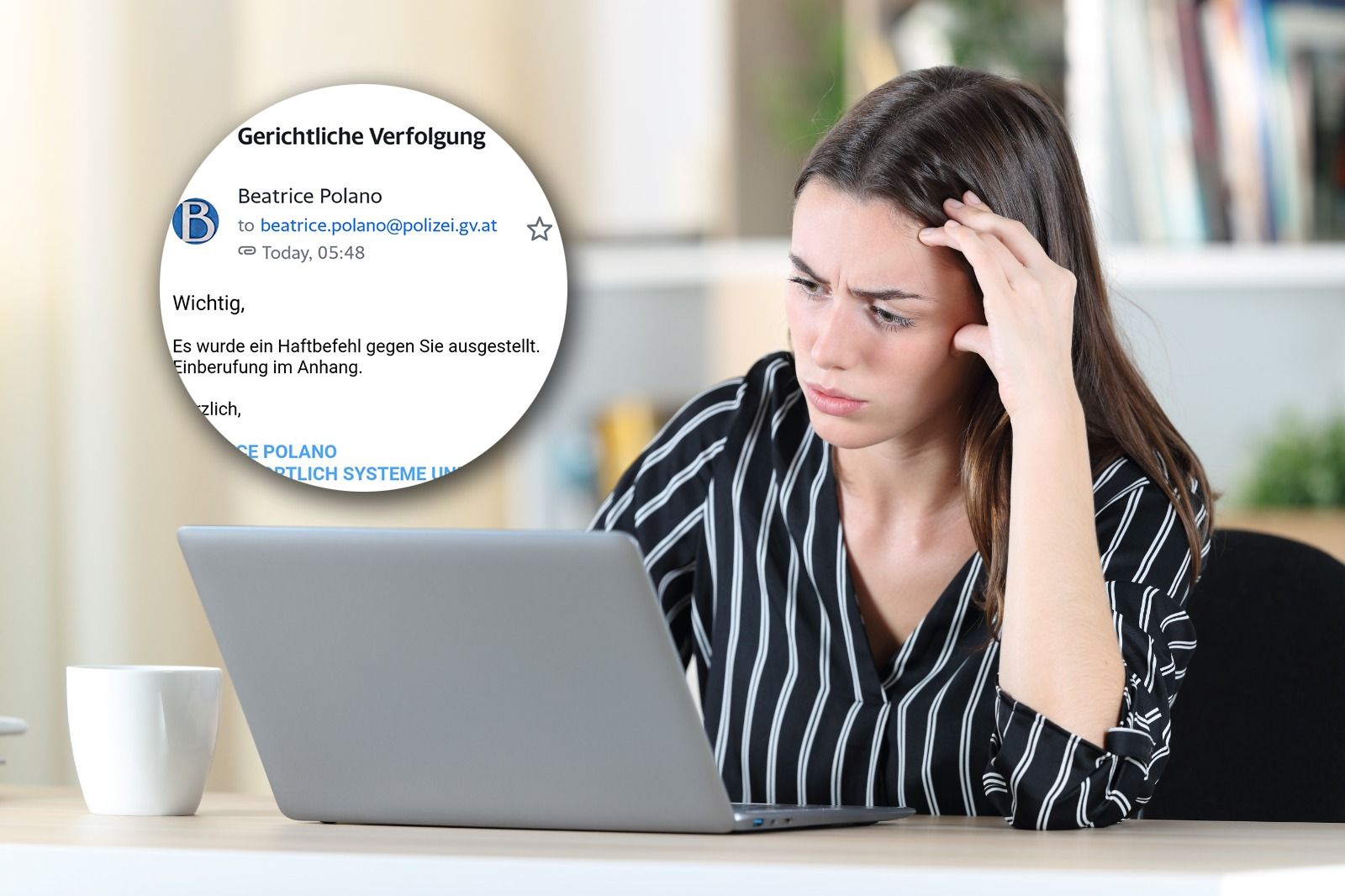 Wenn Du per Mail erfährst, dass man Dich angeblich per Haftbefehl sucht – nicht öffnen! Das ist eine neue Betrugsmasche.