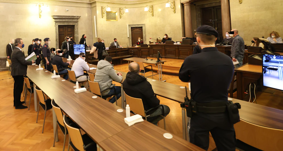 Die Angeklagten vor Gericht
