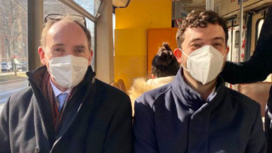 Rauch fuhr in der Bim zur Angelobung.