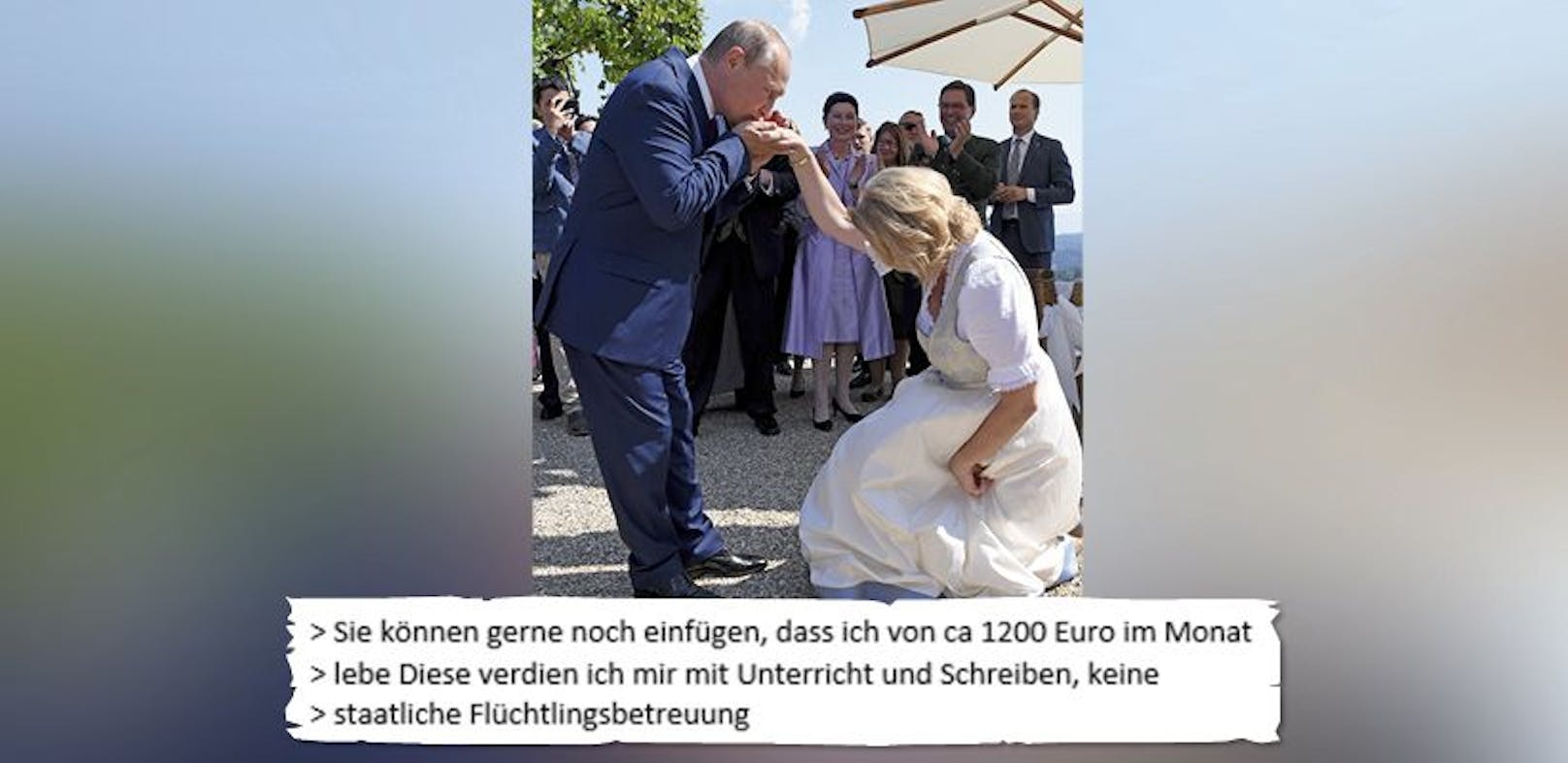 Handkuss vom Präsidenten: Putin bei der Hochzeit von Kneissl in der Steiermark.