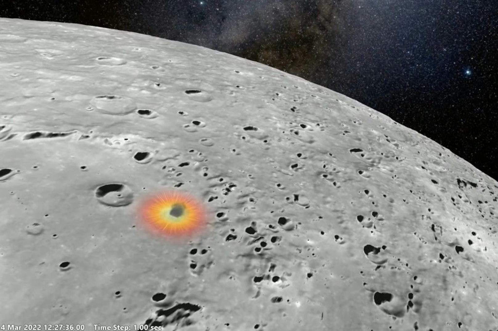 Berechnungen zufolge schlug die Rakete&nbsp;am Rande des Hertzsprung-Kraters auf der Rückseite des Mondes ein.