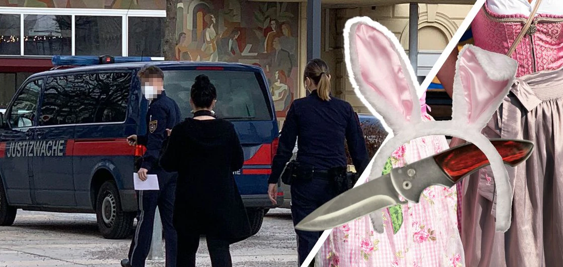 Die Angeklagten am Weg zum Gericht.