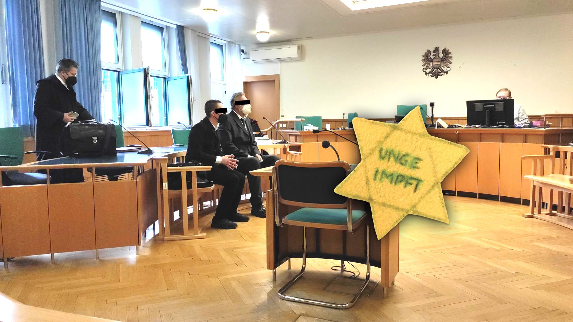 Die Angeklagten trugen jenen Stern auf der Demo offen zur Schau.