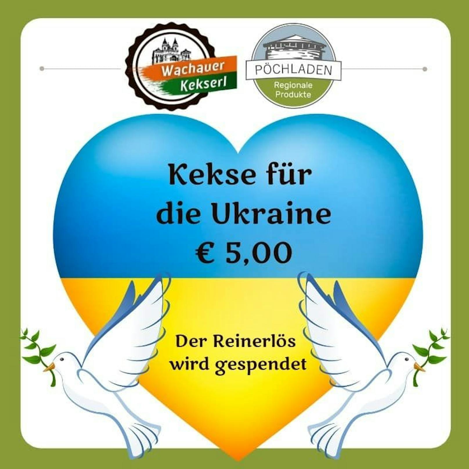 Kekse für Hilfsprojekte in der Ukraine.