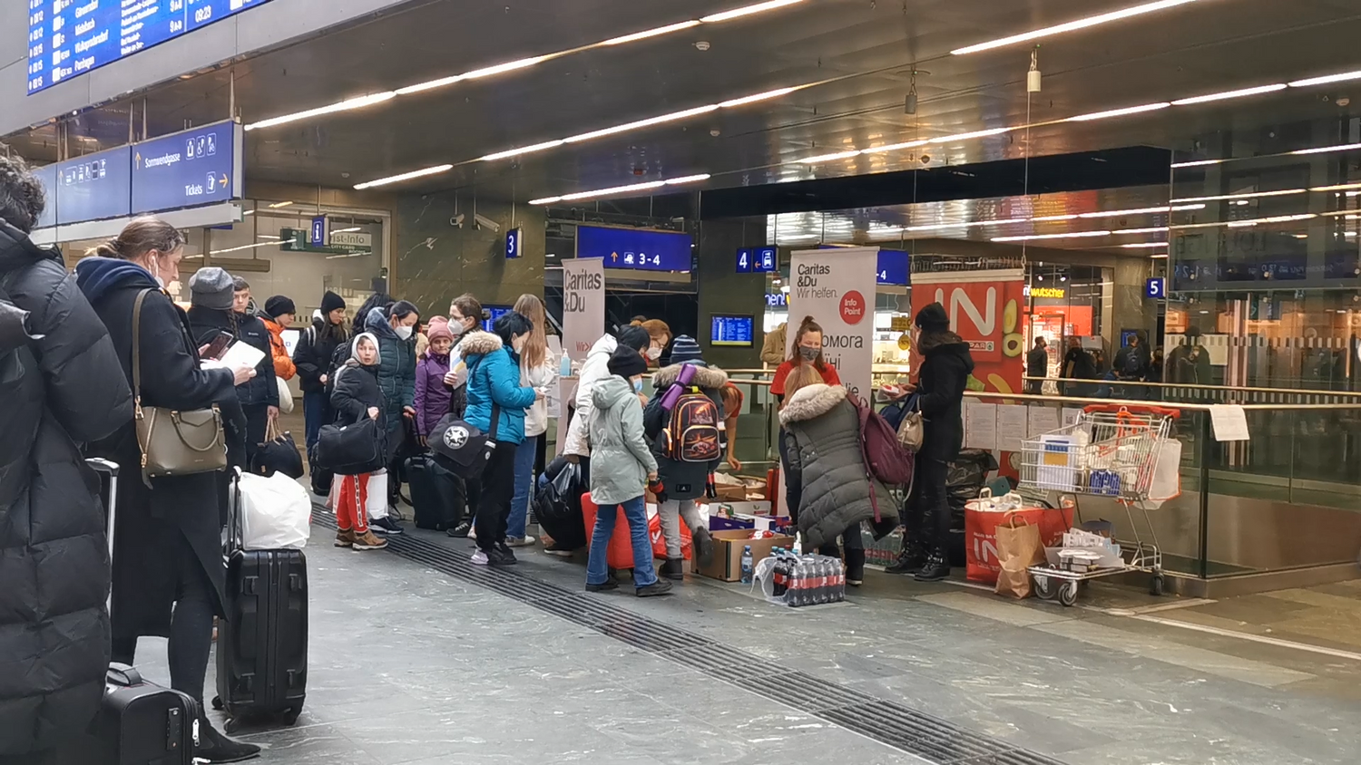 Am 10. März kamen hunderte Flüchtlinge aus der Ukraine am Wiener Hauptbahnhof an.
