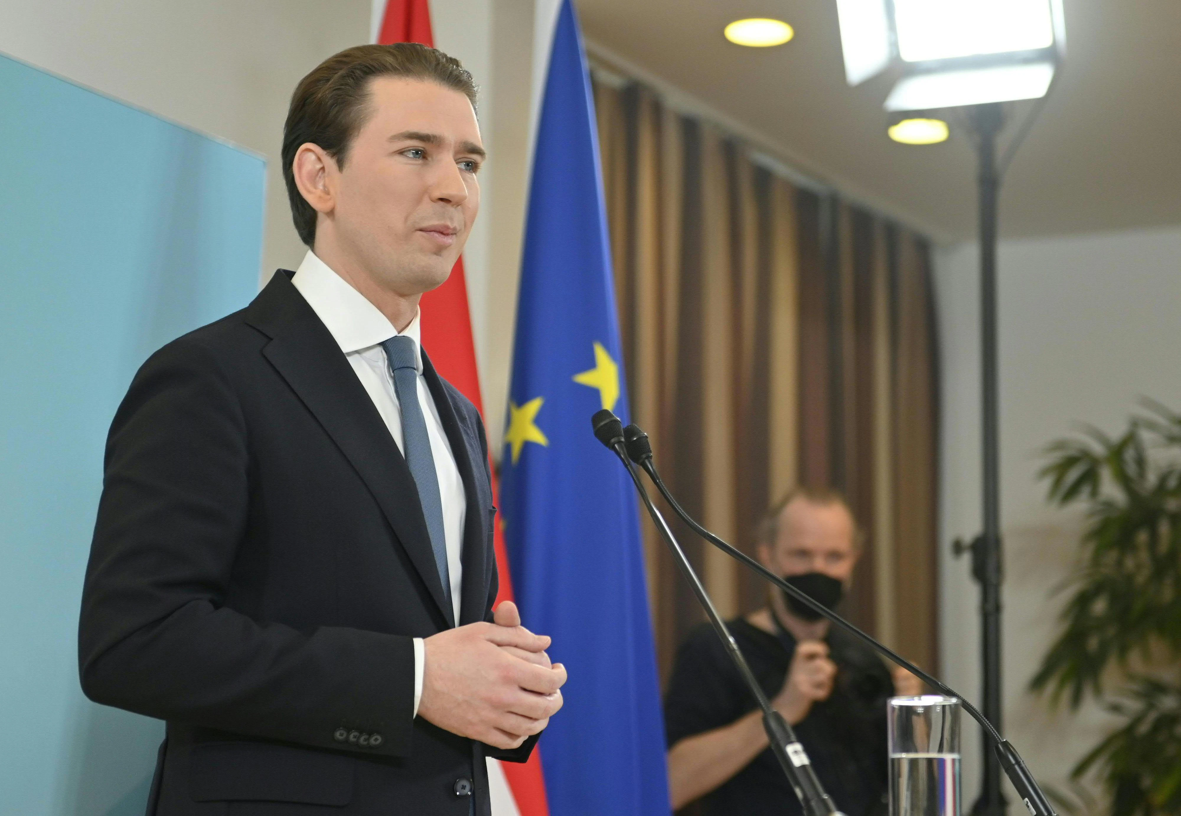 Sebastian Kurz bei seinem Rückzug aus der Politik im Dezember 2021. 