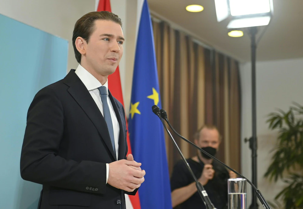 Sebastian Kurz bei seinem Rückzug aus der Politik im Dezember 2021. 
