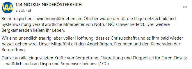 Trauer bei Notruf 144.