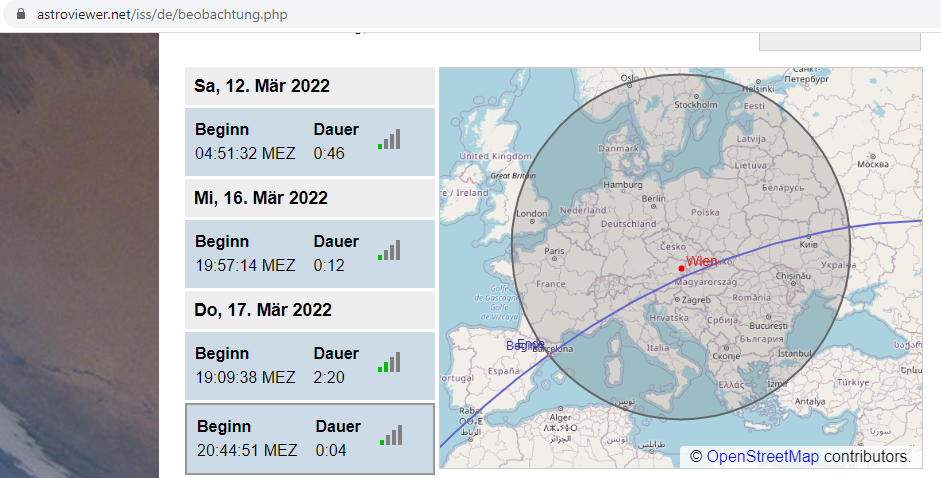 Die Flugbahn der ISS am 17. März.