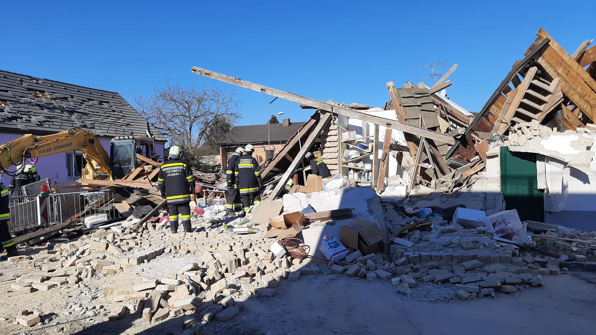 Aufnahmen von den Schäden in Dürnkrut