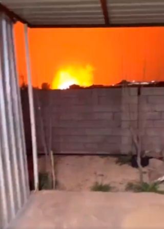 Raketen-Angriff auf nordirakische Stadt Erbil in der Nacht auf 13. März 2022.