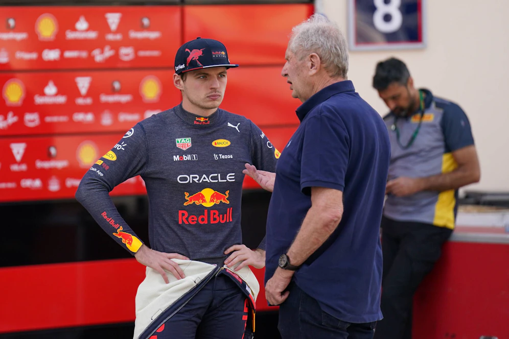 Max Verstappen im Gespräch mit Helmut Marko