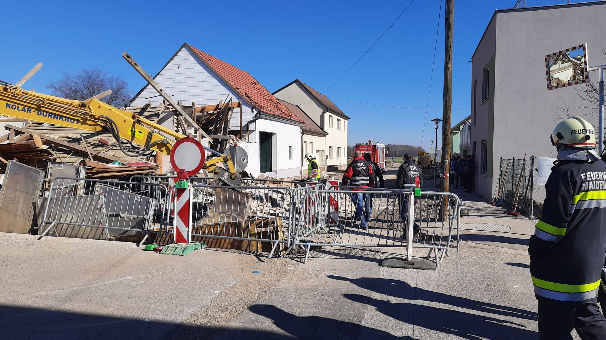 Aufnahmen von den Schäden in Dürnkrut