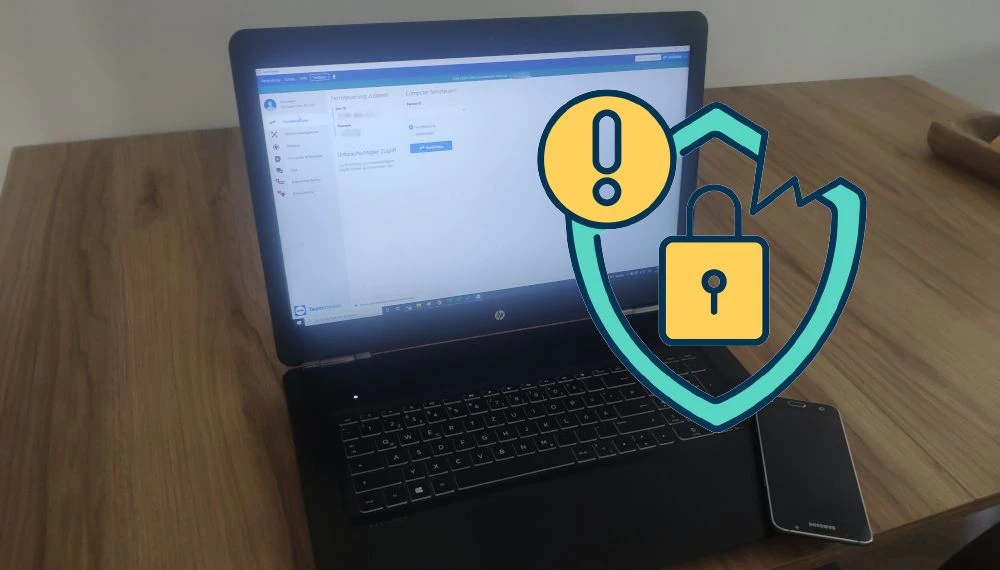 Symbolfoto von TeamViewer auf einem Laptop.