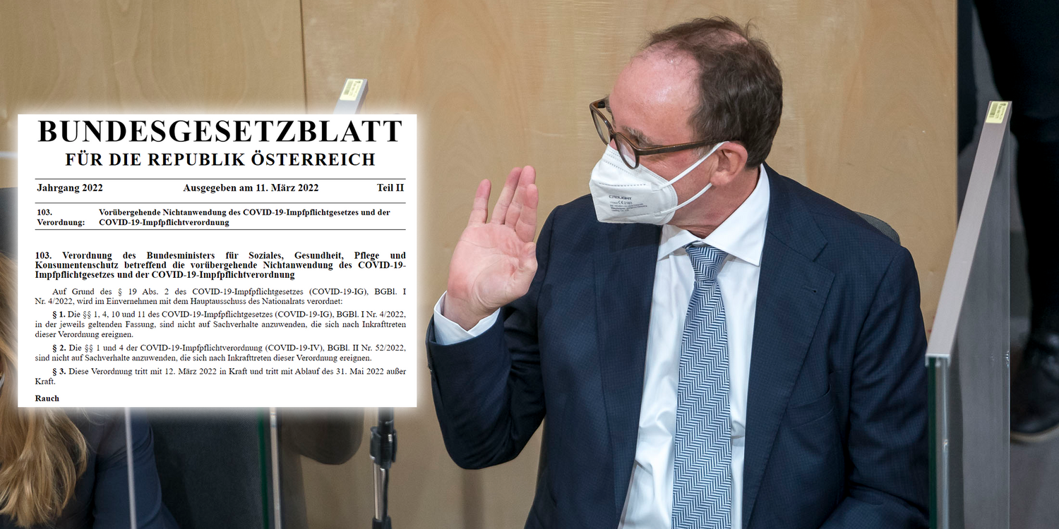 Gesundheitsminister Johannes Rauch hat die Impfpflicht ausgesetzt – aber nur vorübergehend.