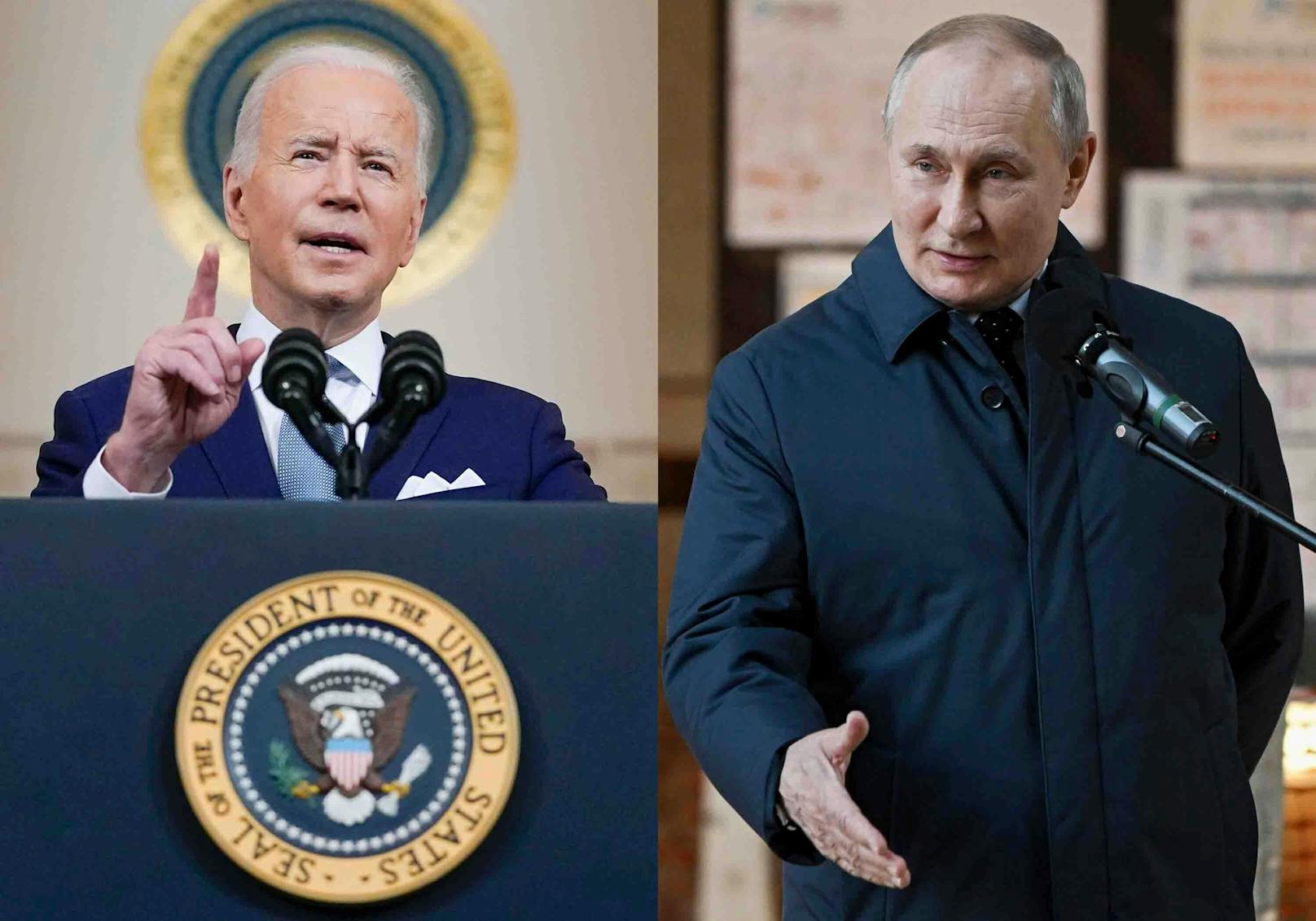 Wladimir Putin setzt seinen US-amerikanischen Amtskollegen Joe Biden auf die schwarze Liste. 