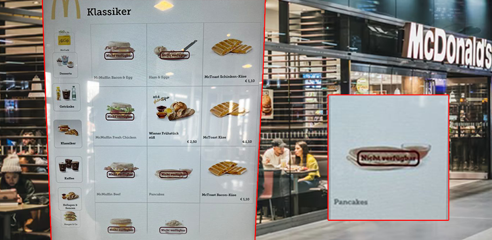 In mehreren Filialen in Österreich gab es Dienstagfrüh kein McDonalds-Frühstück.