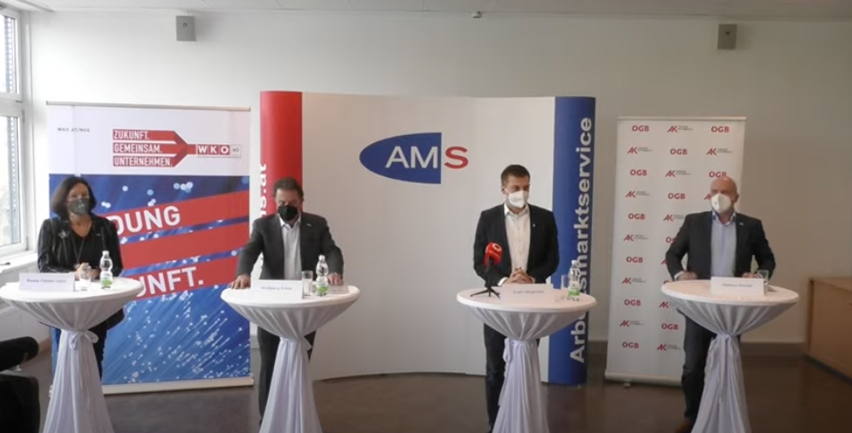 Die Pressekonferenz mit Experten von Wirtschafts- und Arbeiterkammer sowie Arbeitsmarktservice