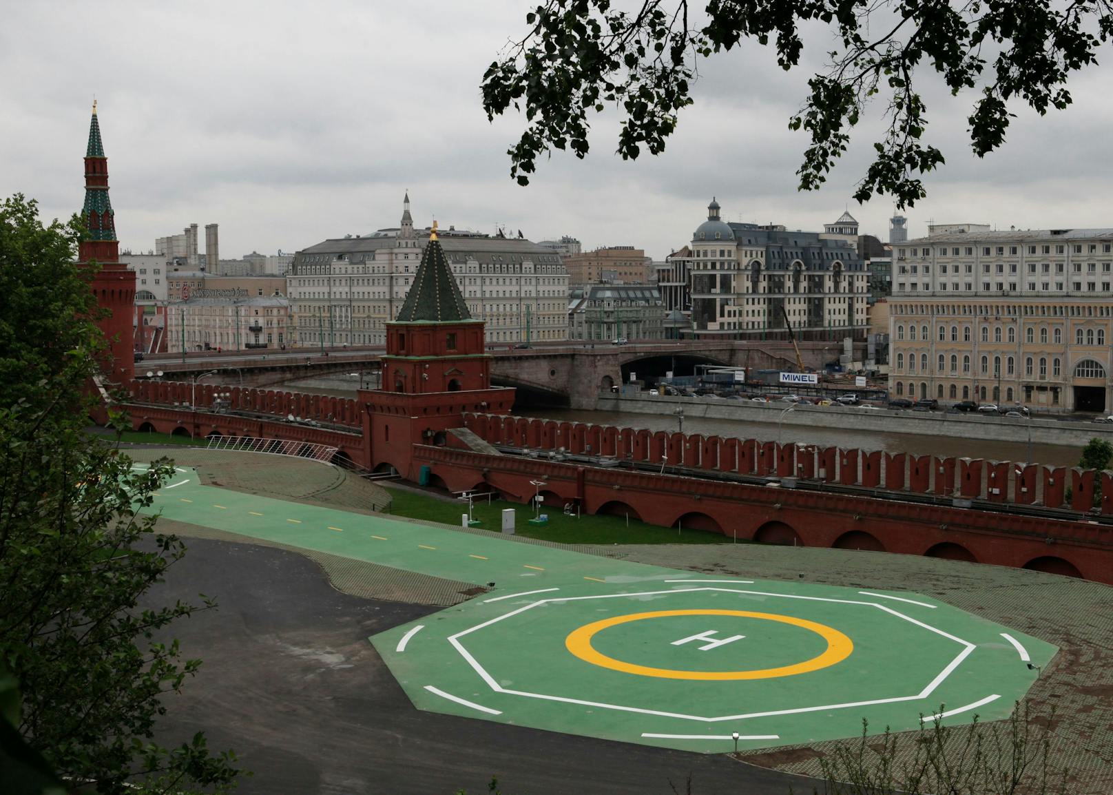 Der Heli-Landeplatz im Moskauer Kreml.