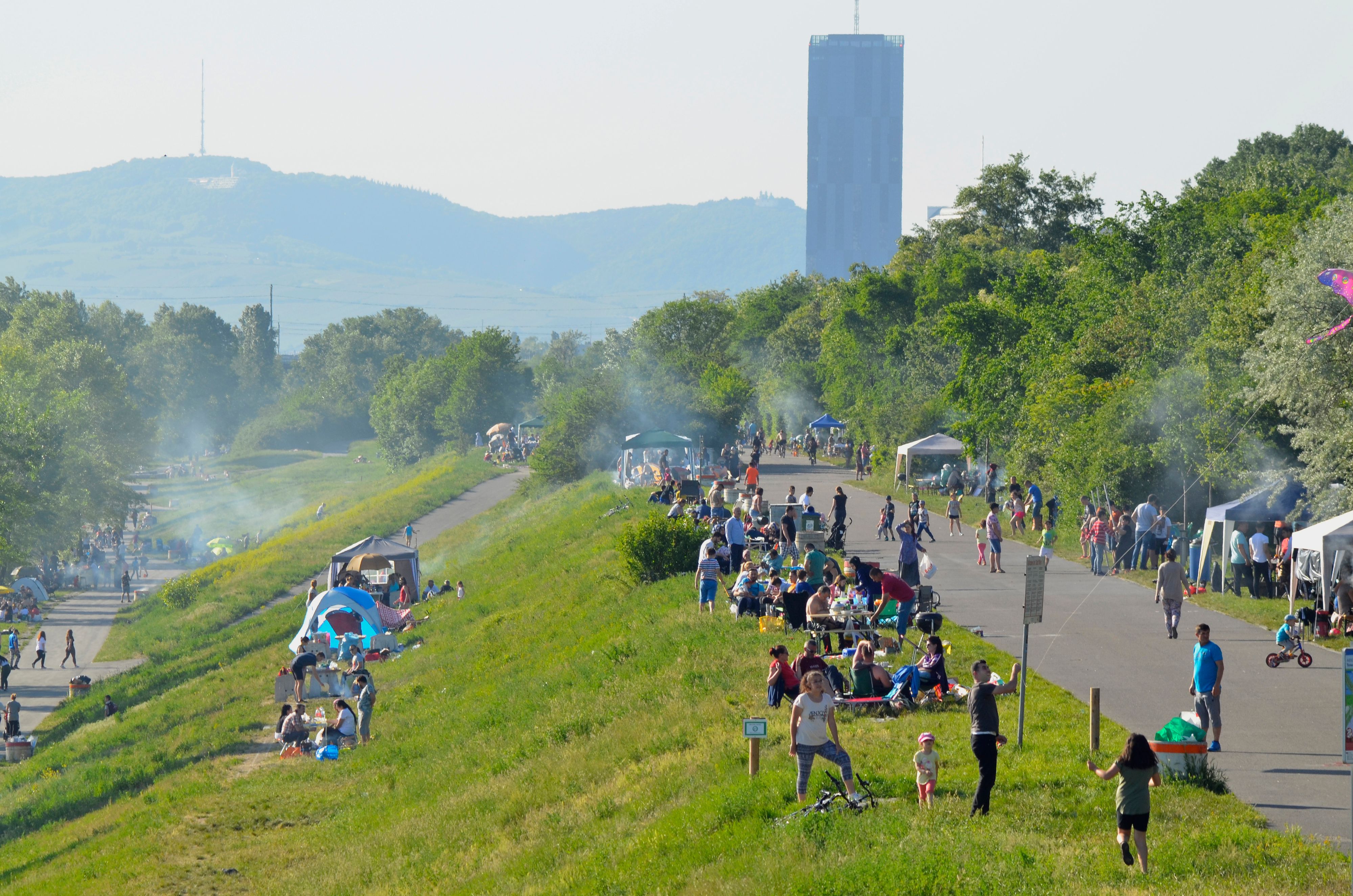 Grillzone an der Neuen Donau - derzeit ist das verboten!