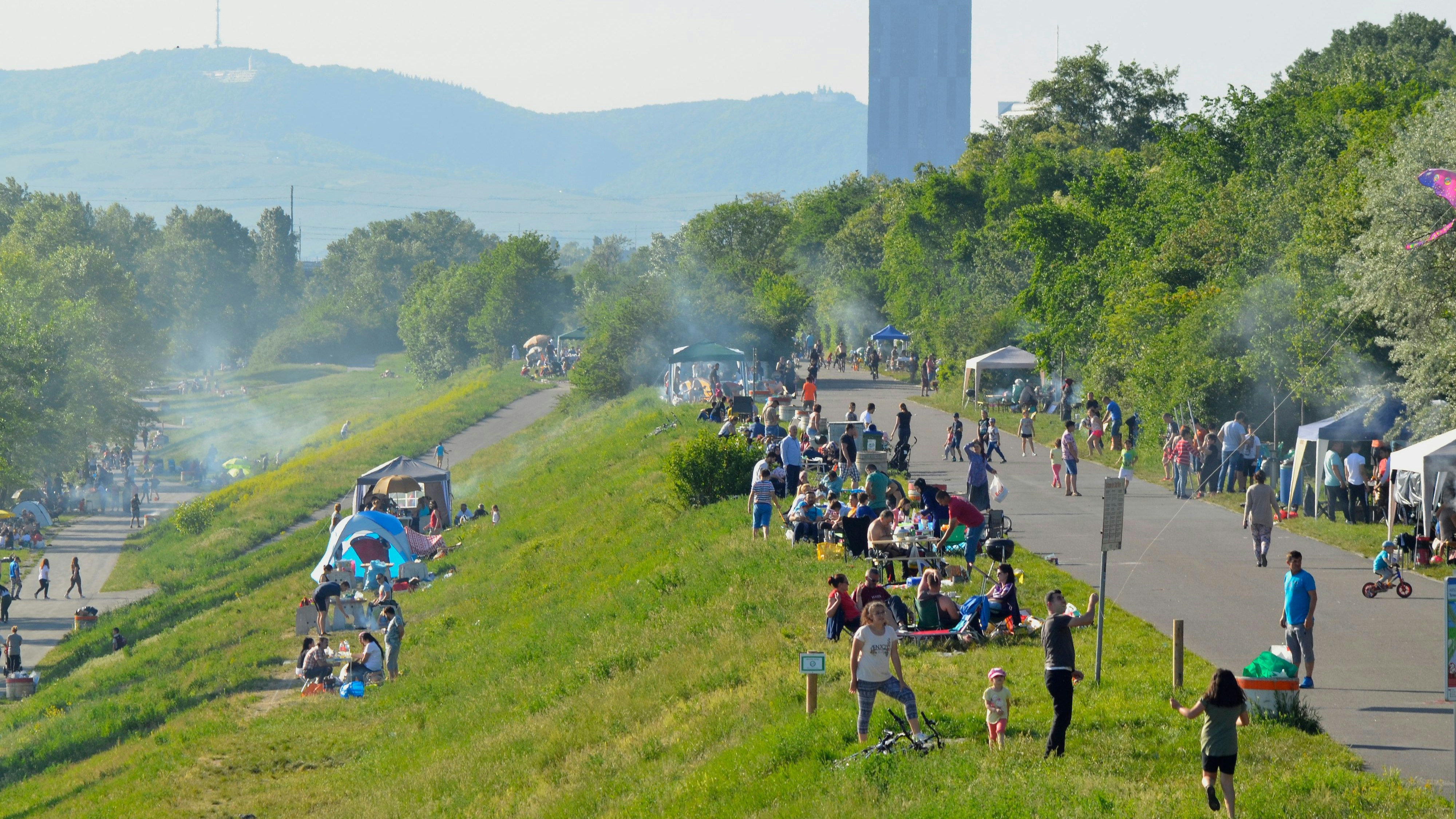 Grillzone an der Neuen Donau - derzeit ist das verboten!