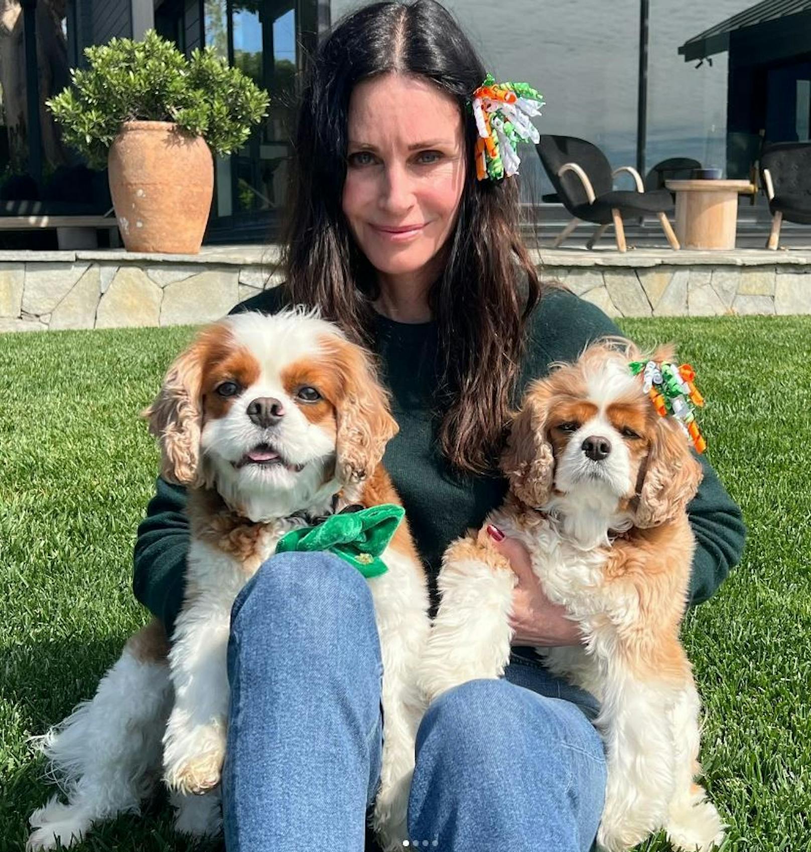"Friends"-Star Courteney Cox posiert mit ihren beiden Hunden. Süß!