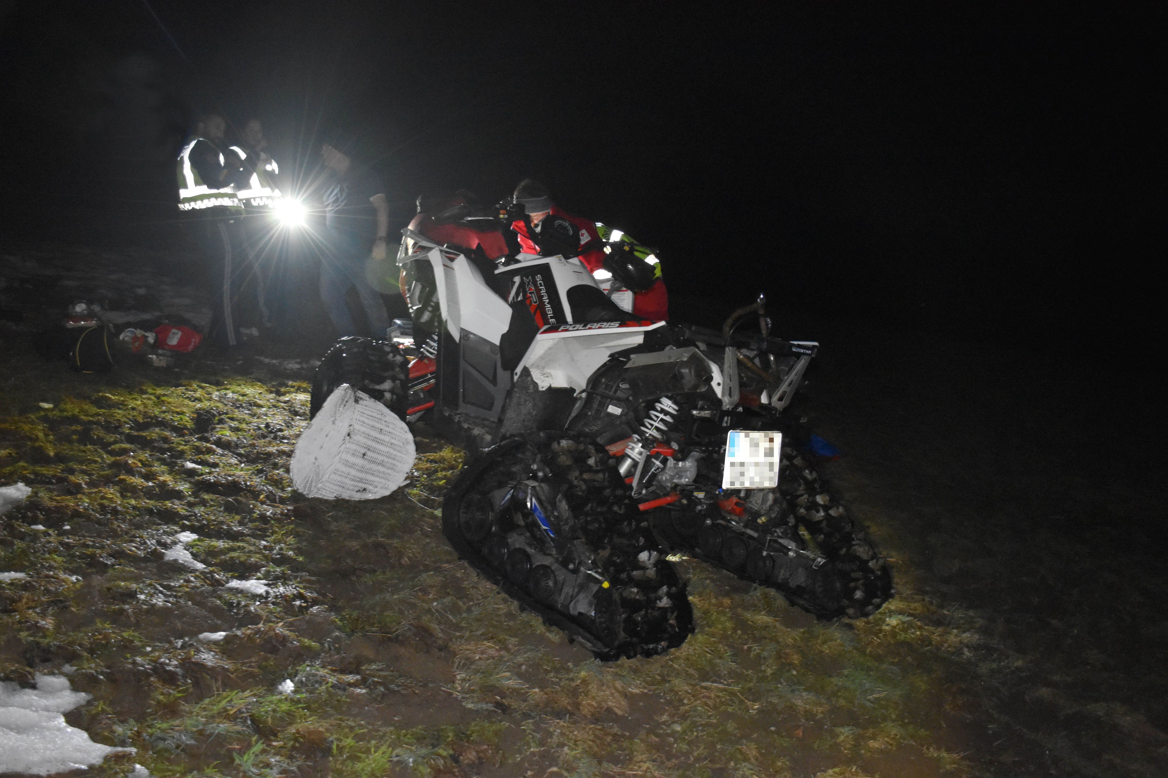 Quadunfall auf Skipiste in Aschau.