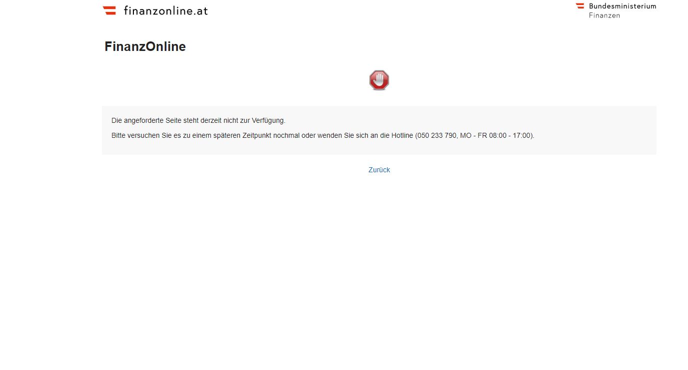 Wartungsarbeiten am Samstag bei FinanzOnline