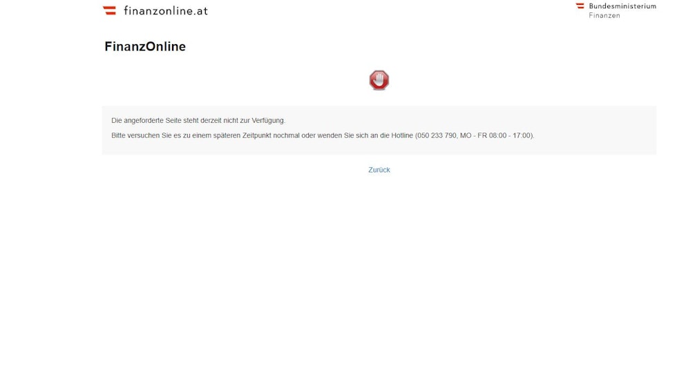 Wartungsarbeiten am Samstag bei FinanzOnline