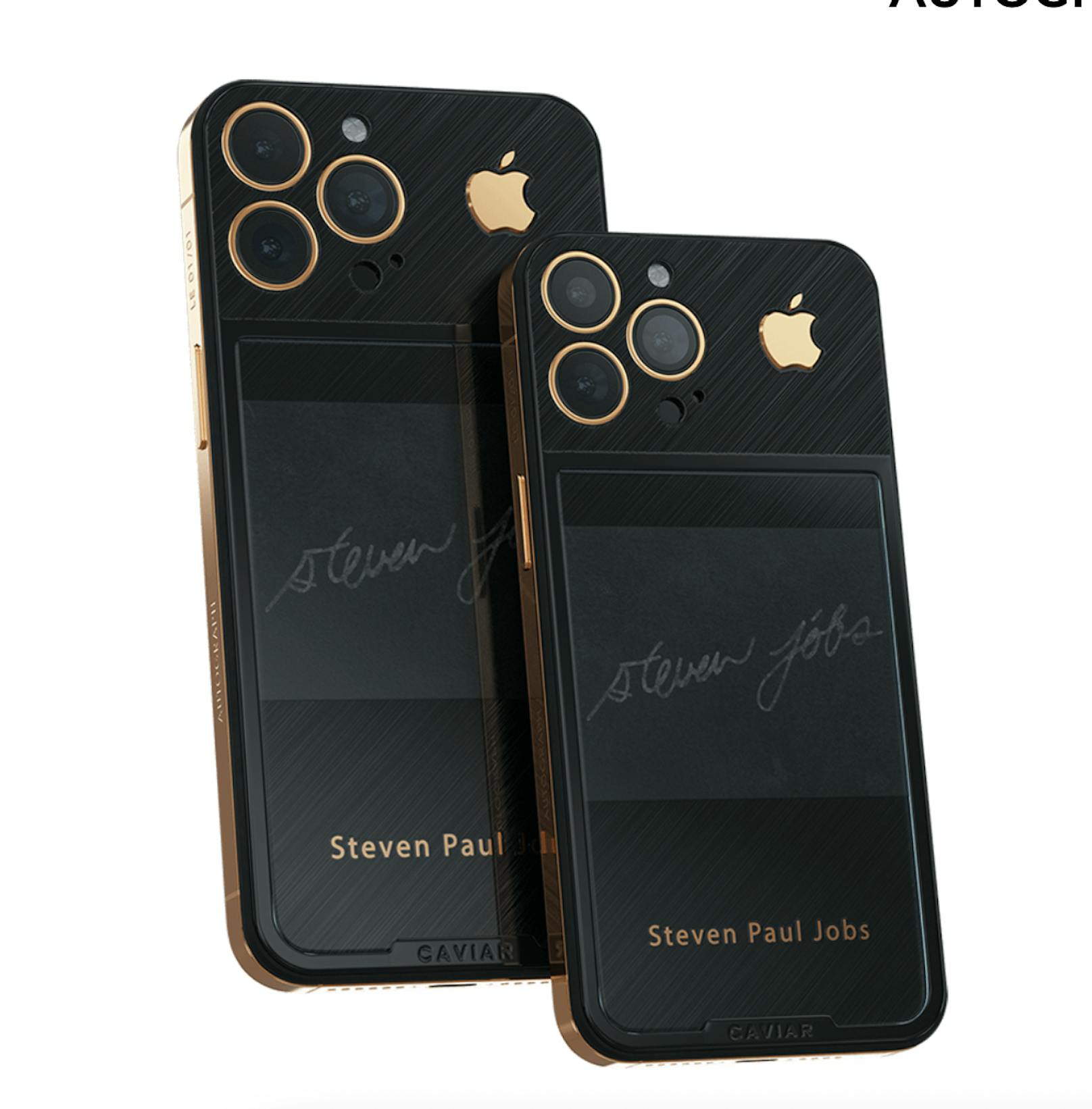 Das iPhone 13 von Caviar mit Autogramm von Steve Jobs kostet 25’000 Franken. 