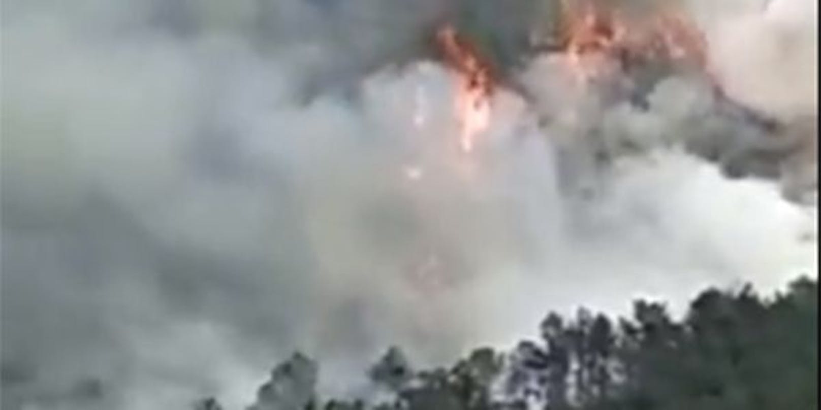 Ein Video auf Twitter zeigt, wie von der mutmasslichen Absturzstelle eine Rauchwolke aufsteigt.