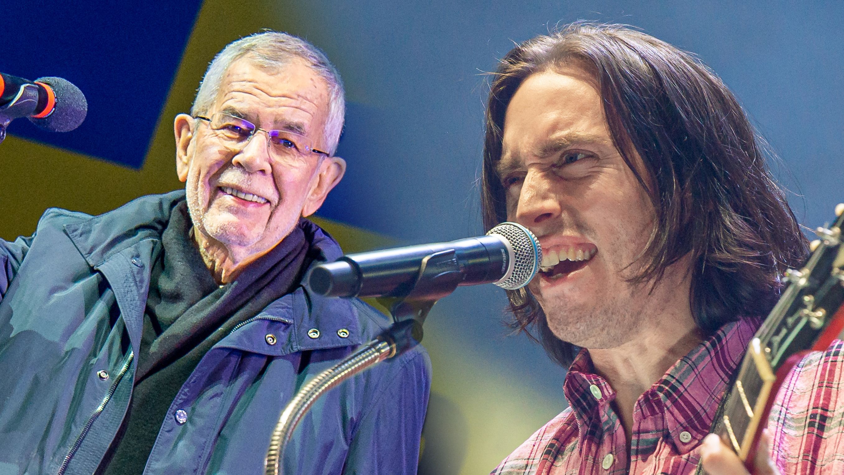 Bundespräsident Alexander Van der Bellen, "Bilderbuch"-Sänger Maurice Ernst