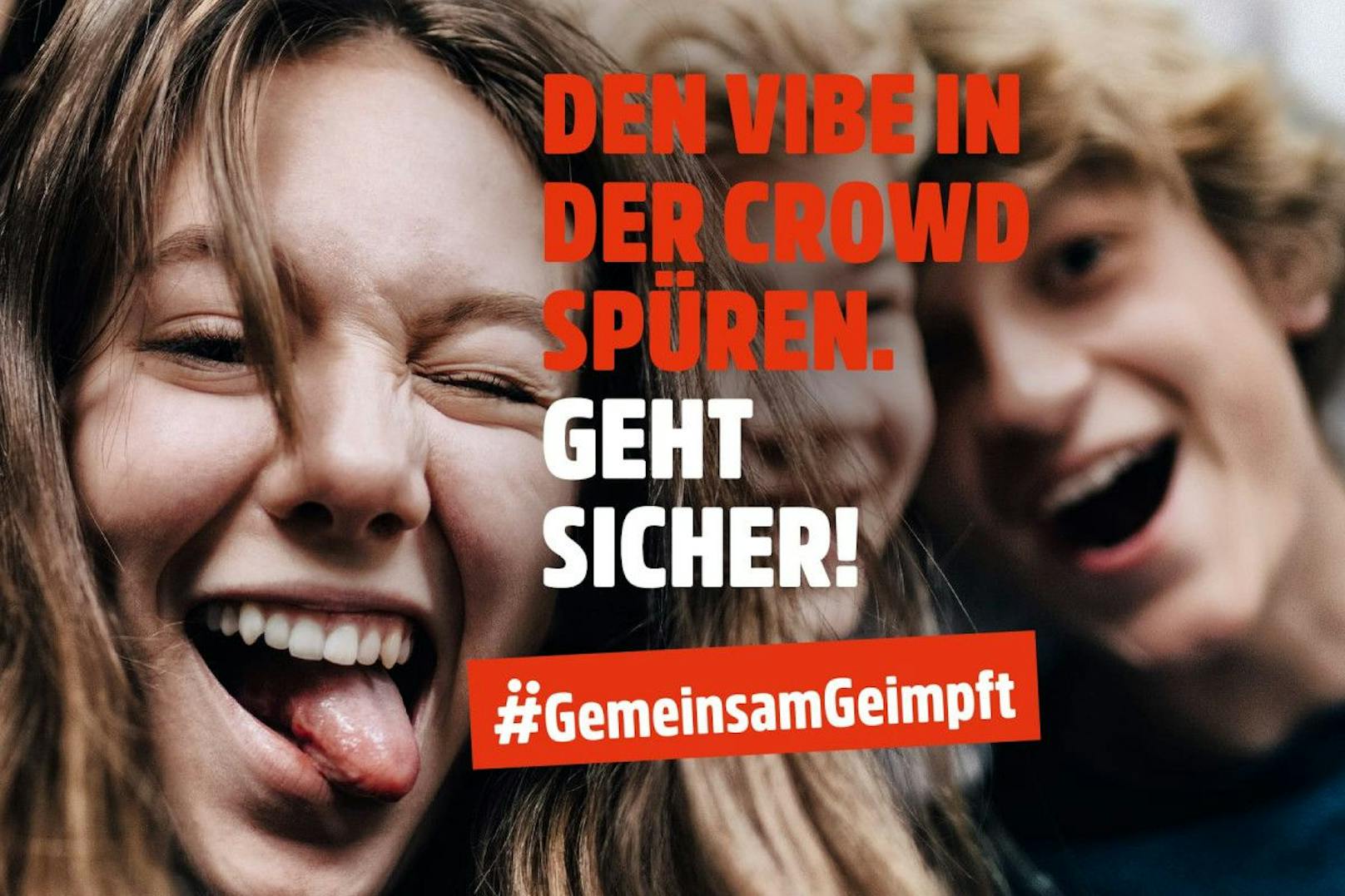 Plakate der neuen "Gemeinsam Geimpft"-Kampagne der Regierung.