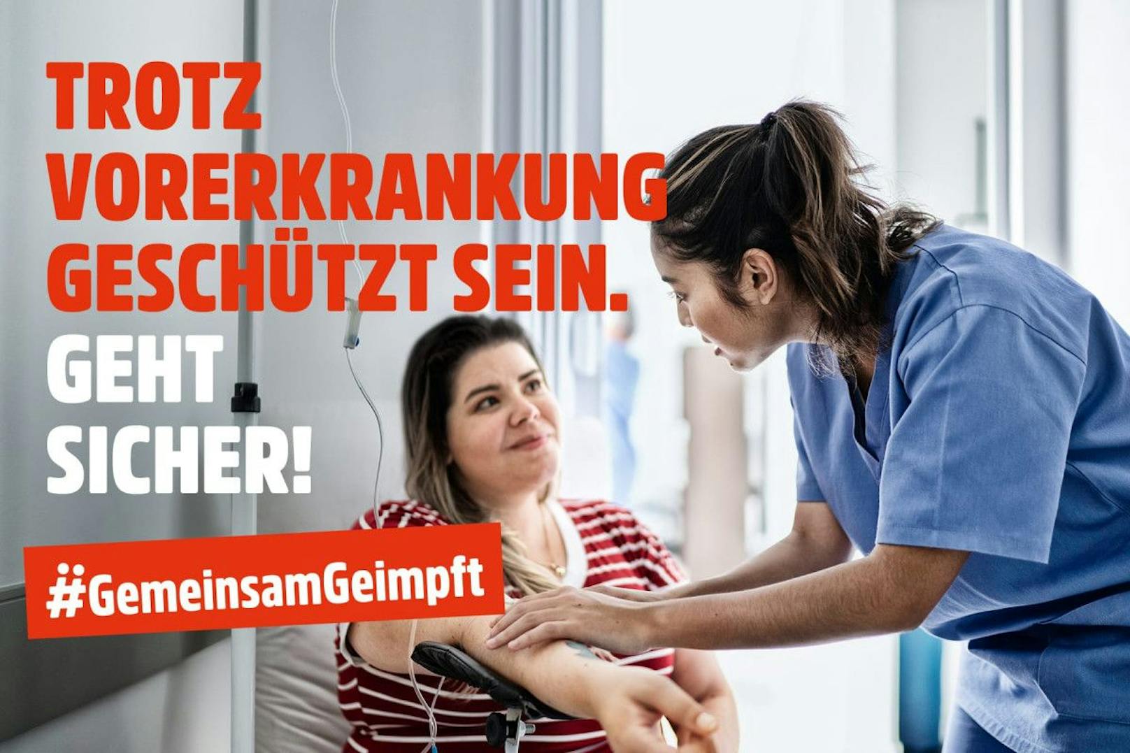 Plakate der neuen "Gemeinsam Geimpft"-Kampagne der Regierung.