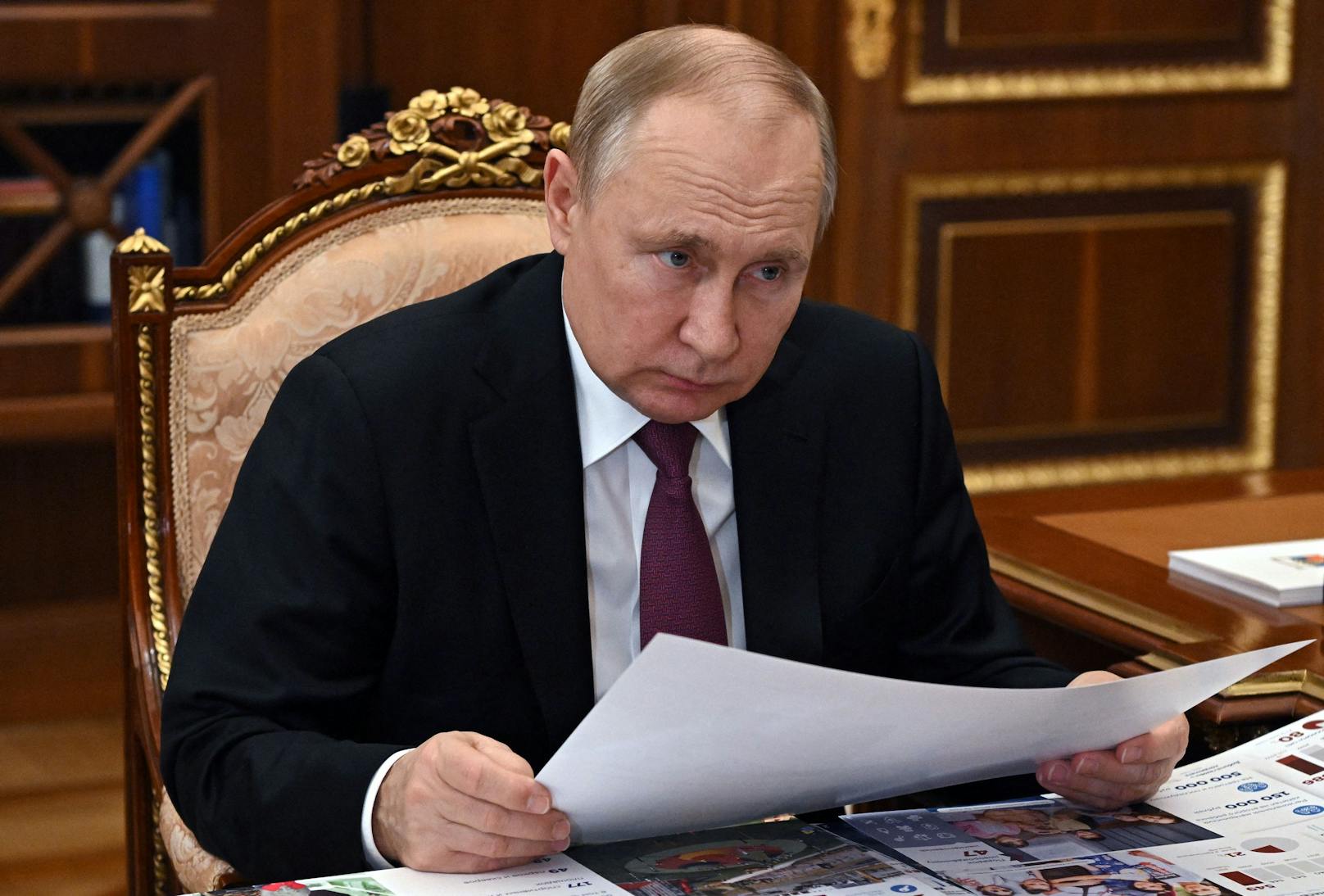 Wladimir Putin - hier am Montag, 21.03.2022, im Kreml.