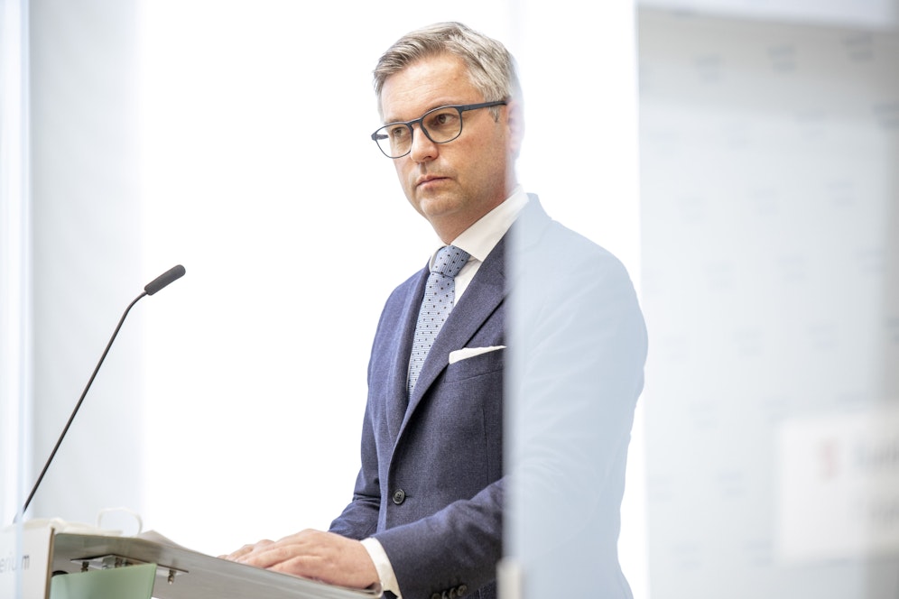 Finanzminister Magnus Brunner verteidigt die am Sonntag präsentierten Maßnahmen. 