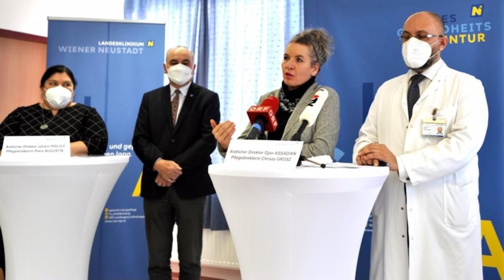 Verantwortliche bei der Spitals-Pressekonferenz in Wr. Neustadt