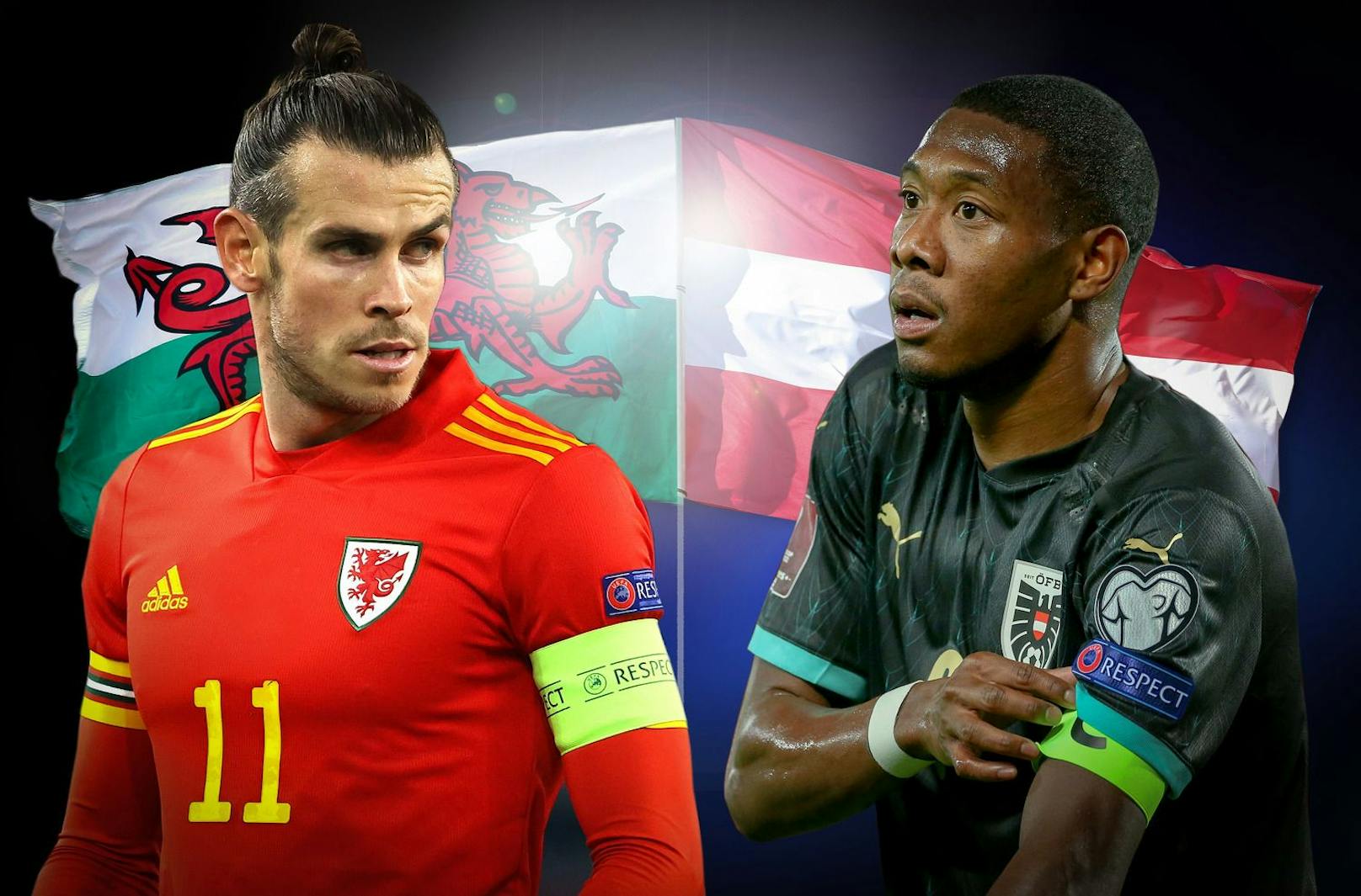 Gareth Bale gegen David Alaba – die Real-Stars kämpfen mit Wales und Österreich im WM-Play-off um den Aufstieg.