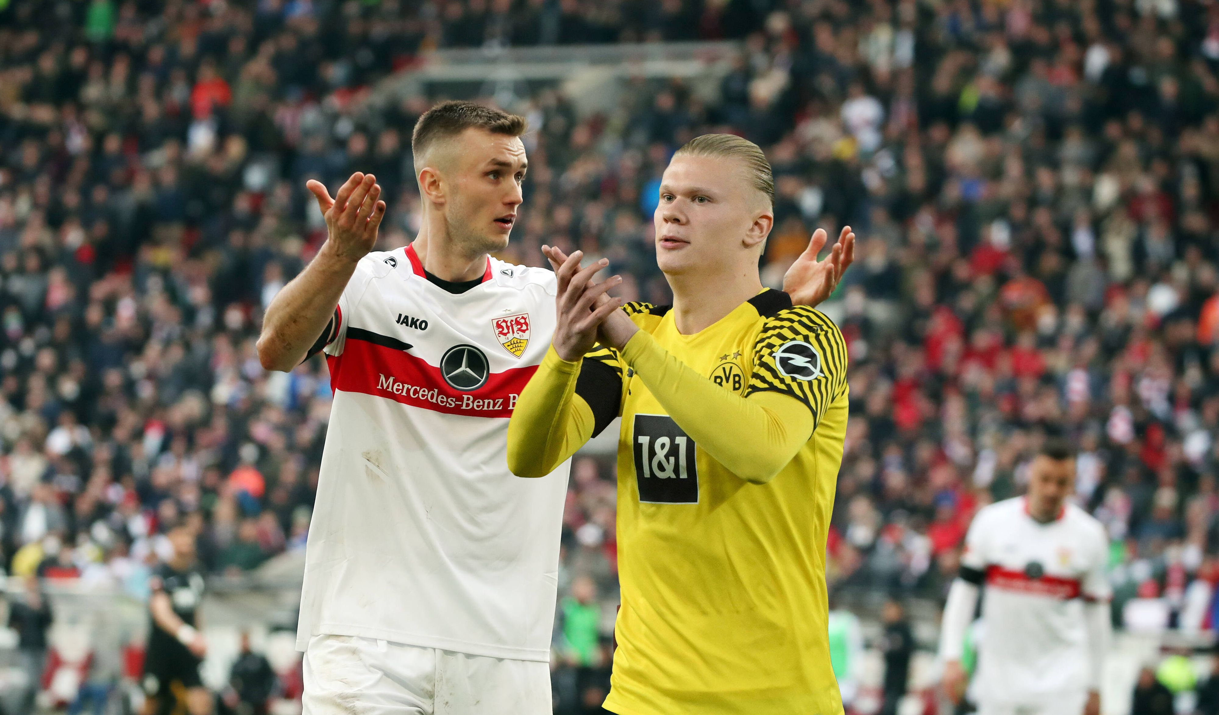 Kalajdzic (l.) könnte bei Dortmund Haaland ersetzen.