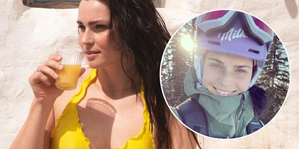 Anna Veith als Model und auf der Skipiste.
