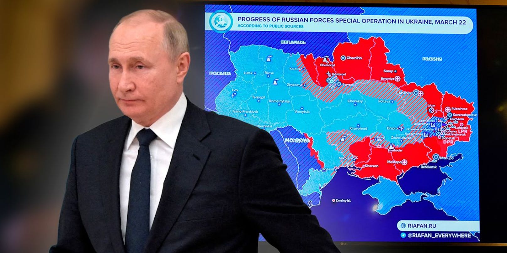 Wladimir Putin hatte auf einen schnellen Sieg in der Ukraine gesetzt, doch stattdessen wird der russische Vorstoß massiv aufgehalten.