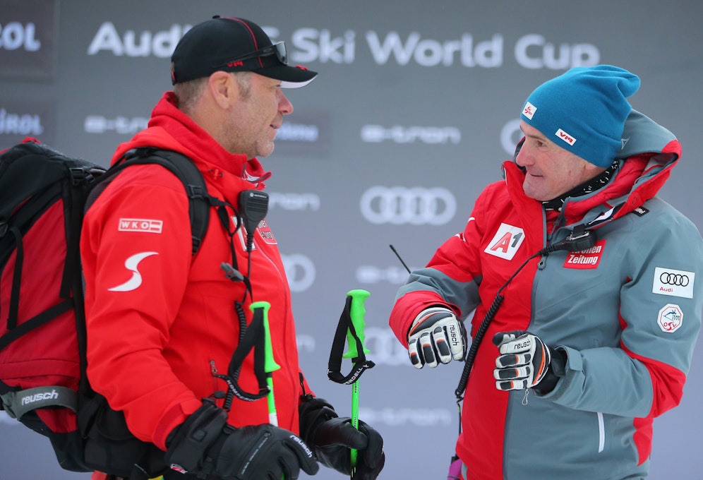 Patrick Riml (l.) im Gespräch mit Andreas Puelacher