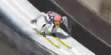 Heftig! ÖSV-Adler verhindert Sturz auf Skiflug-Schanze