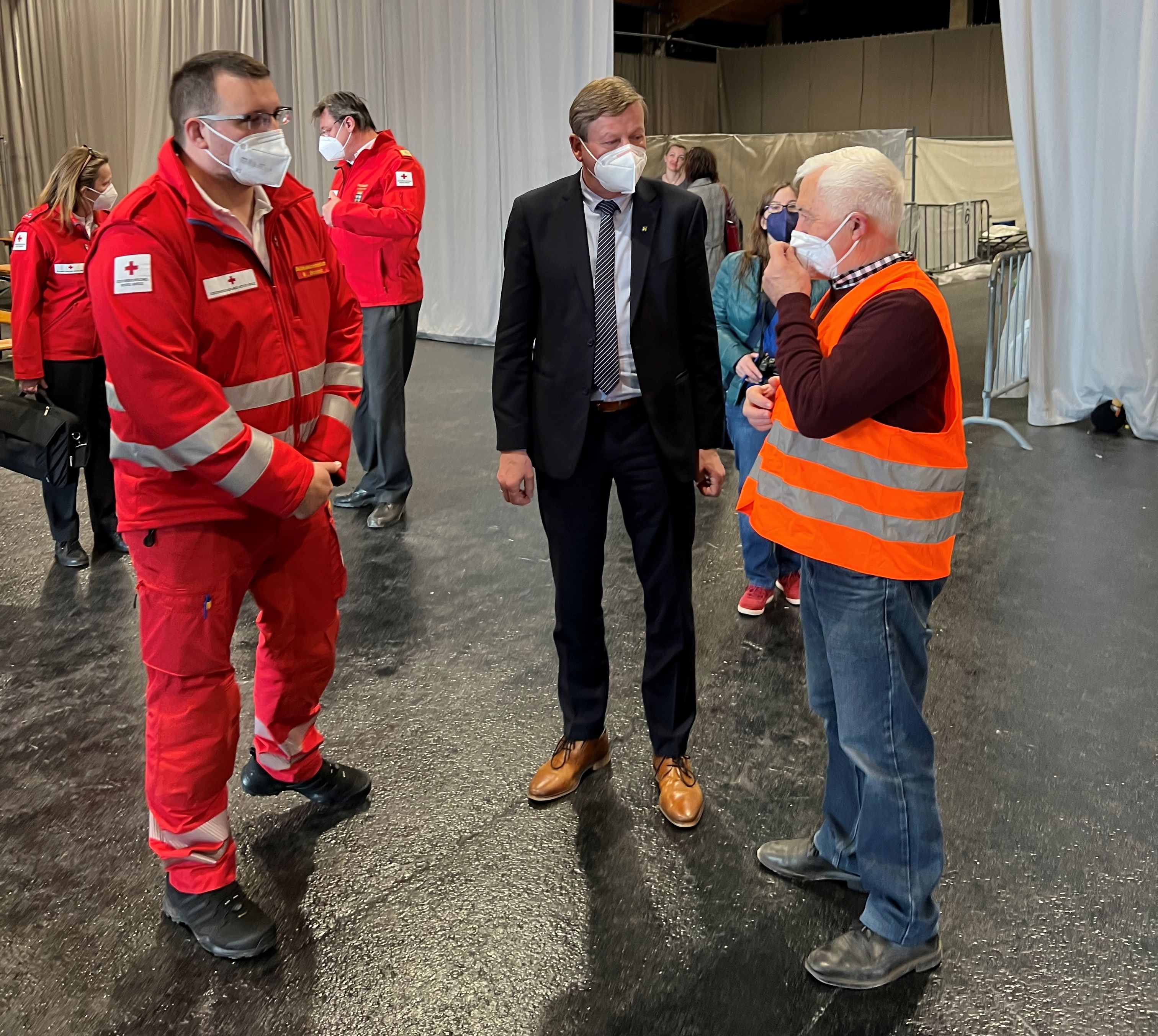 In der Arena Nova werden ukrainische Flüchtlinge registriert, medizinisch versorgt und weitervermittelt.